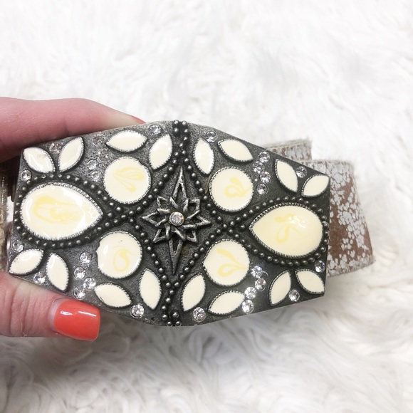 Vintage Unique Belt Rhinestones jewels Distressed - Picture 3 of 6